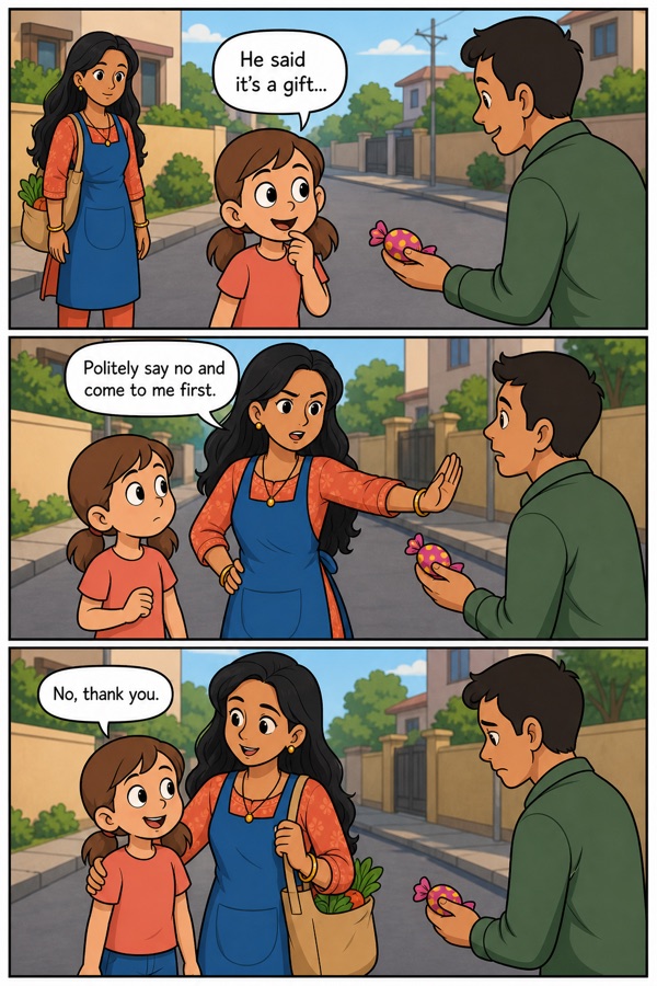 Page 2 of a real Comikoo comic — the same mother and daughter, on-model